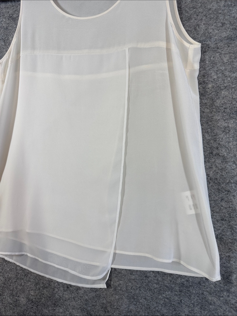 Judith & Charles Silk Cream Sheer Layered Sleeveless Tank Size 6 Minimalist - Picture 4 of 12